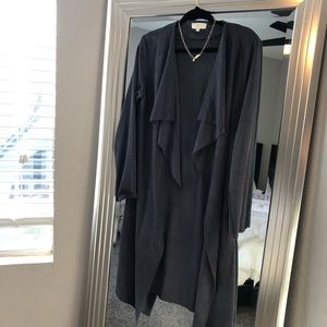 Ultra suede, longline open jacket